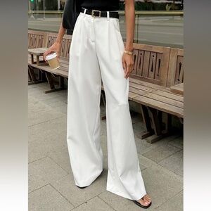 Commense White Wide-Leg Pants